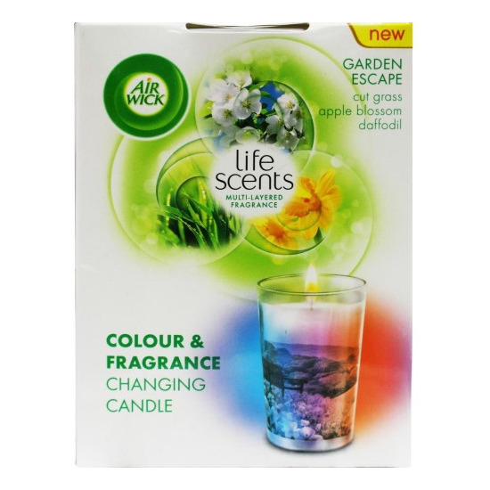 Airwick Life Scents Candle Colour & Fragrance Changing Garden Escape