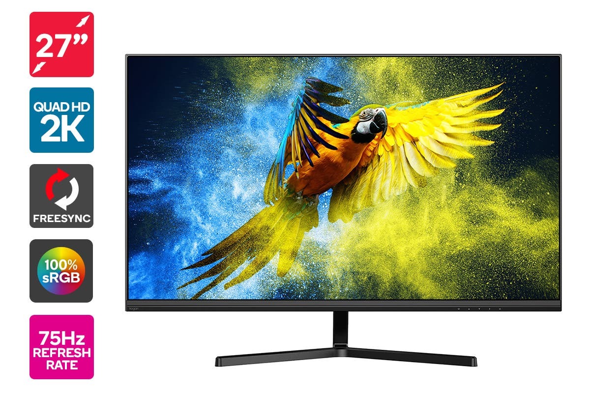 Kogan 27" QHD IPS FreeSync 75Hz Frameless Monitor at Mighty Ape NZ
