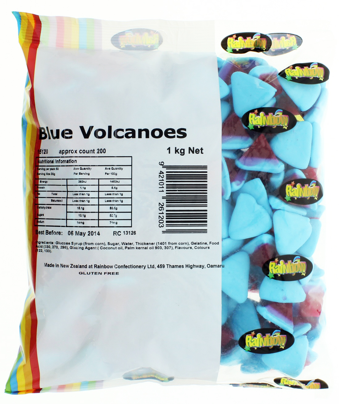 Rainbow Confectionery Blue Volcanoes Lollies Bulk Bag 1kg image