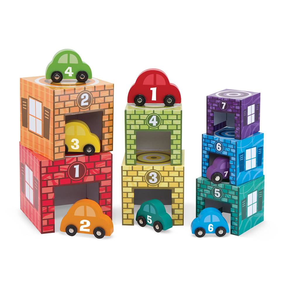 Melissa & Doug: Nesting and Sorting Garages and Vehicles image