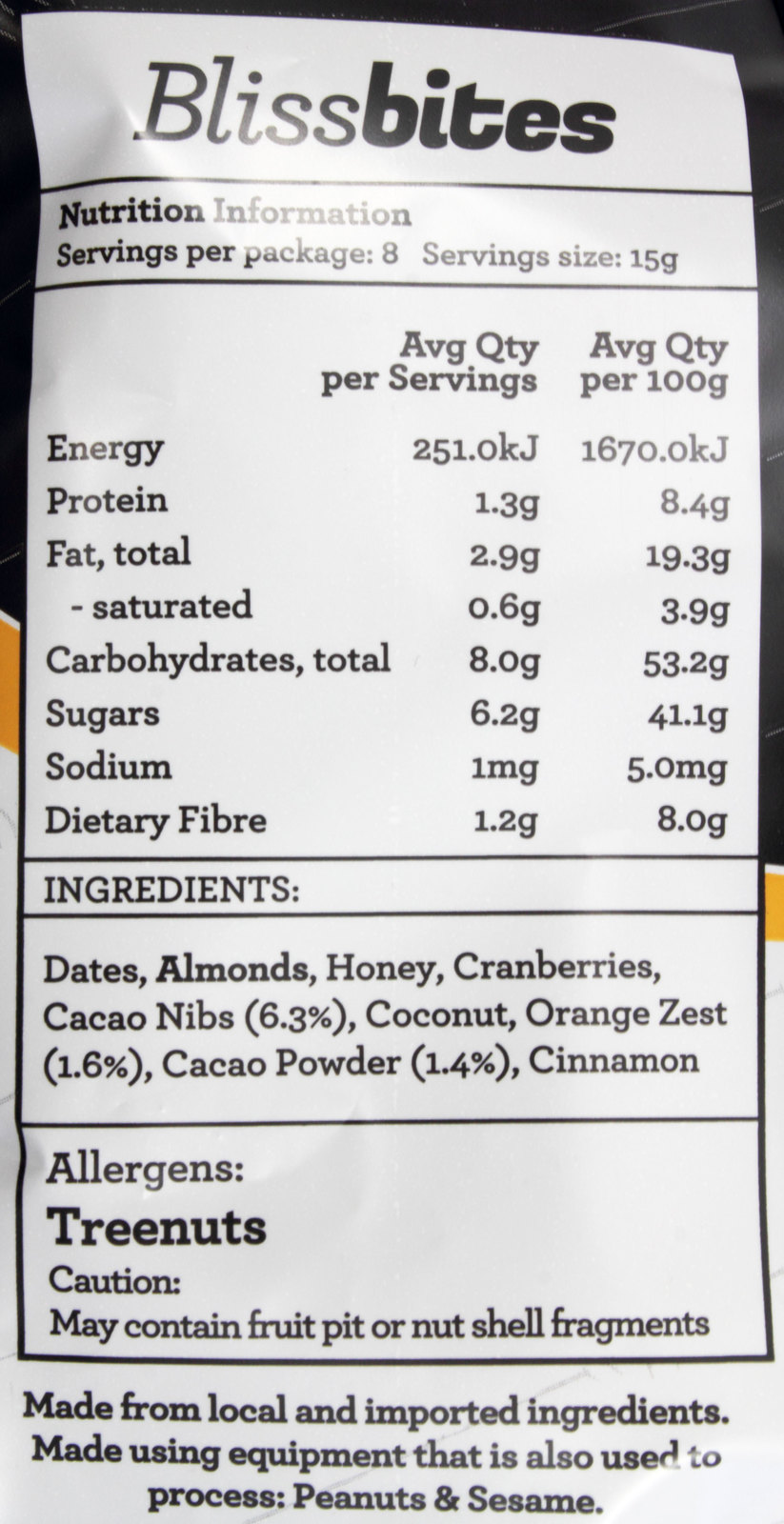 Loaf Bliss Bites - Cacao & Orange (120g) image