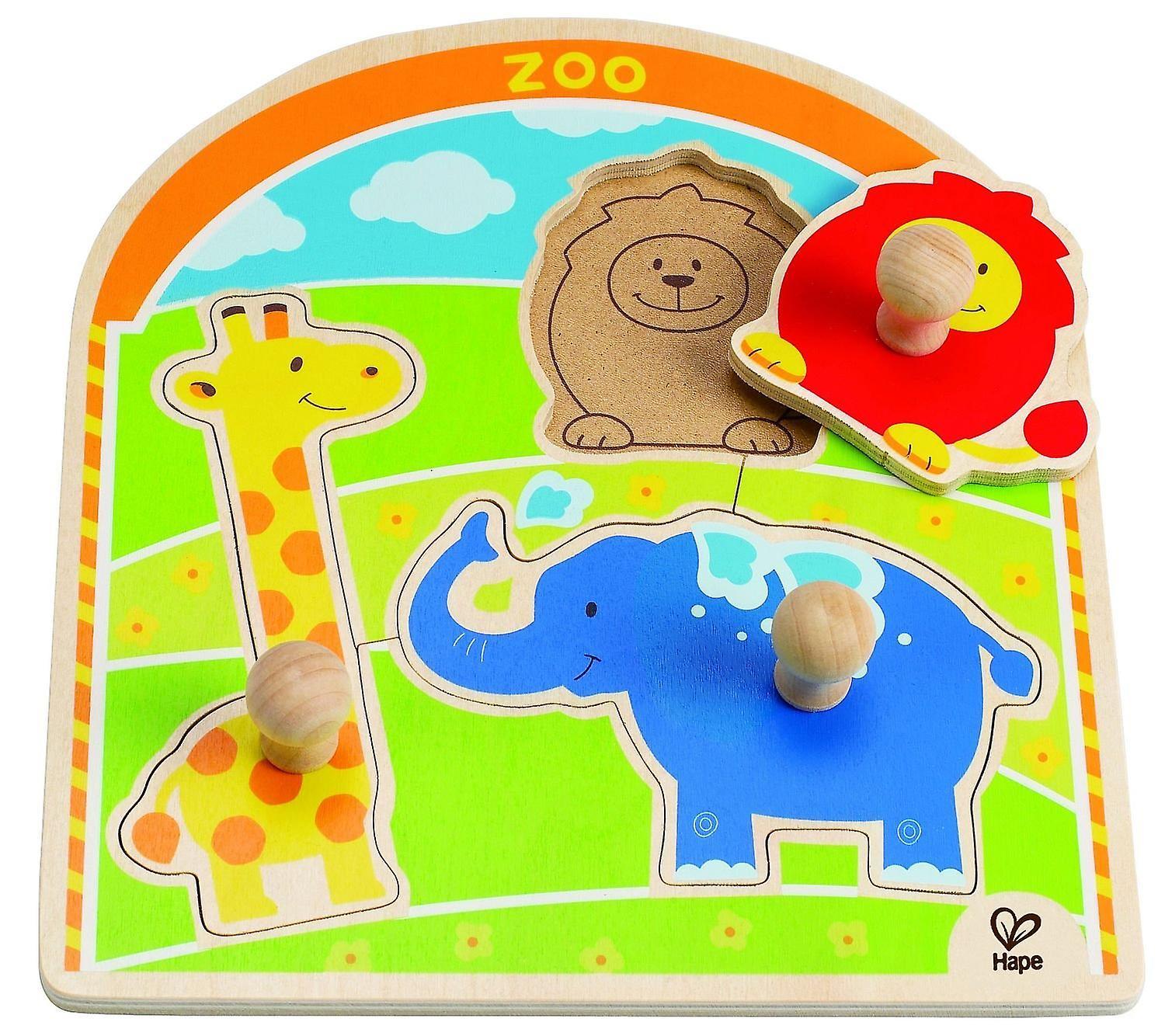 Hape: At the Zoo Knob Puzzle image