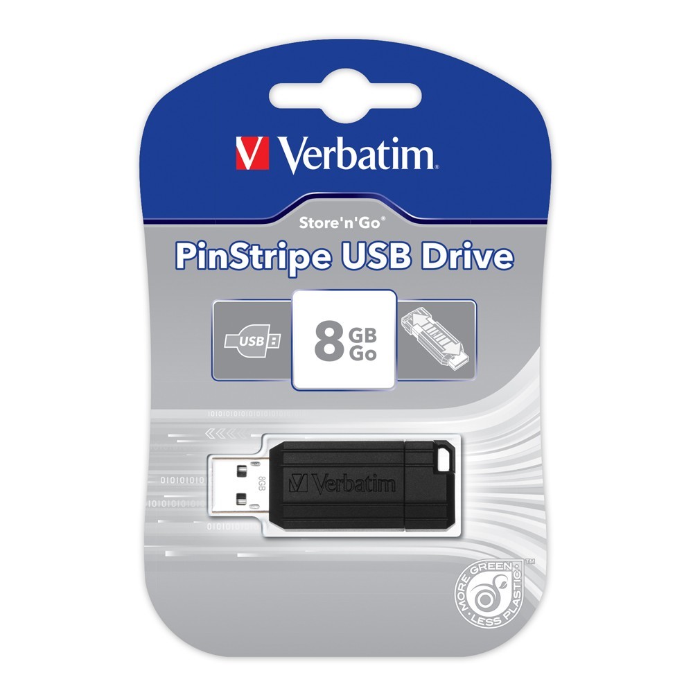 Verbatim Store'n'Go Pinstripe USB Drive - 8GB (Black) image