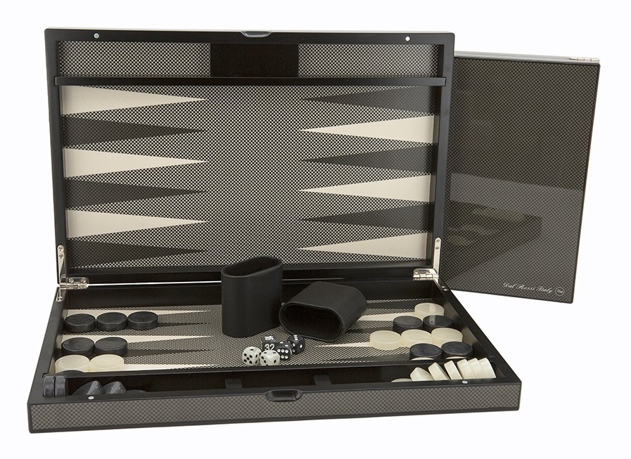 Dal Rossi: Carbon Fibre Finish - Backgammon Set (18") image