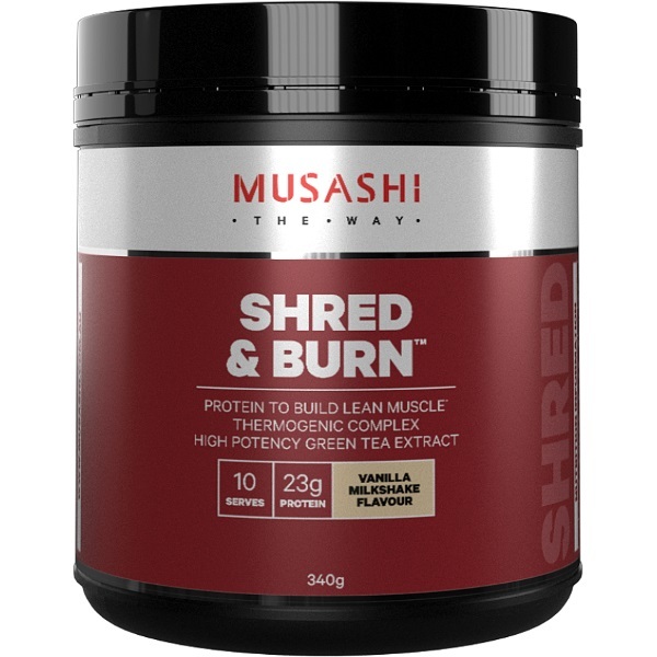 Musashi Shred & Burn Protein Powder - Vanilla Milkshake (340g) image