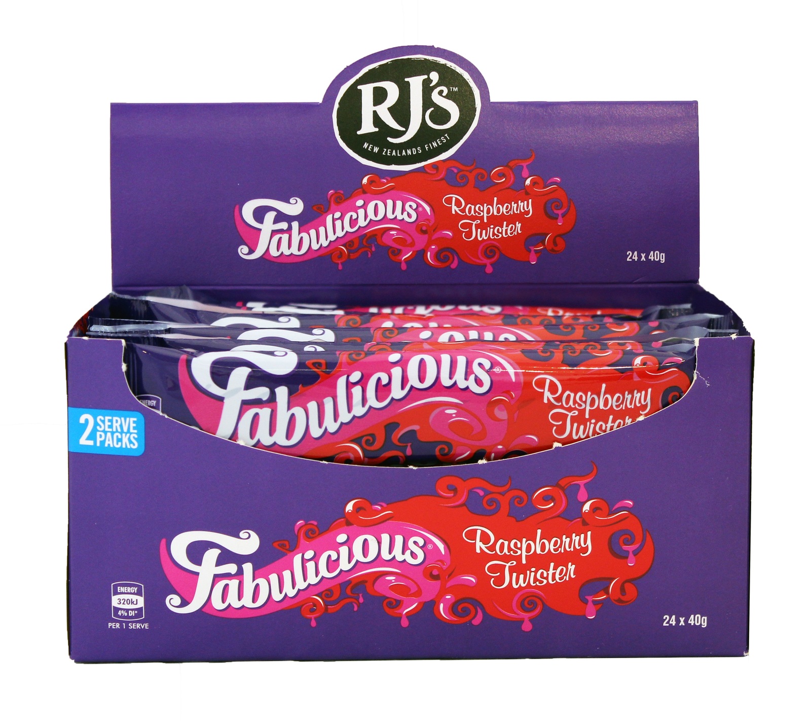RJs Fabulicious Raspberry Twist 40g (24 Pack) image