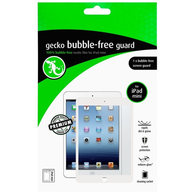 Gecko Bubble Free Screen Guard for iPad mini White at Mighty Ape NZ