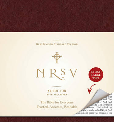 NRSV, XL Edition with the Apocrypha, Bonded Leather, Burgundy on Hardback by Harper Bibles