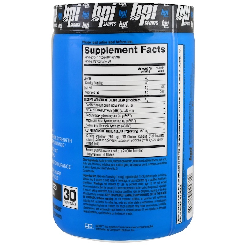 BPI Sports Keto Best Pre-Workout - Tropical Freeze (30 Serve) image