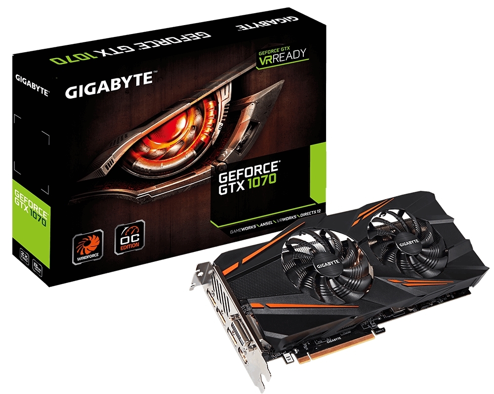 Gigabyte Geforce GTX 1070 8GB OC Graphics Card image