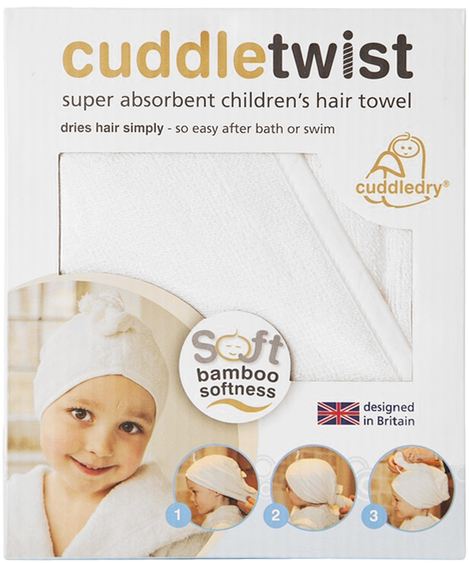 Cuddletwist Bamboo Hair Towel - White image