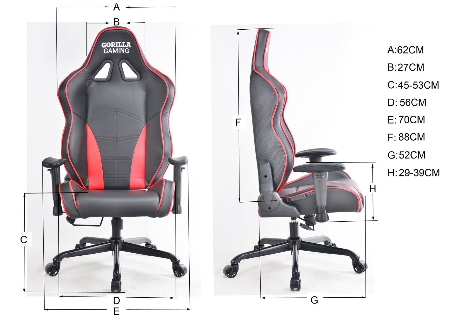 Gorilla Gaming Alpha Chair - Red & Black image