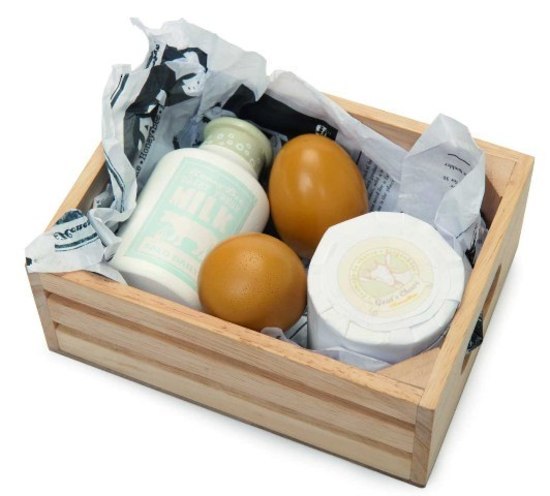 Le Toy Van: Honeybee - Eggs and Dairy Wooden Crate Set image
