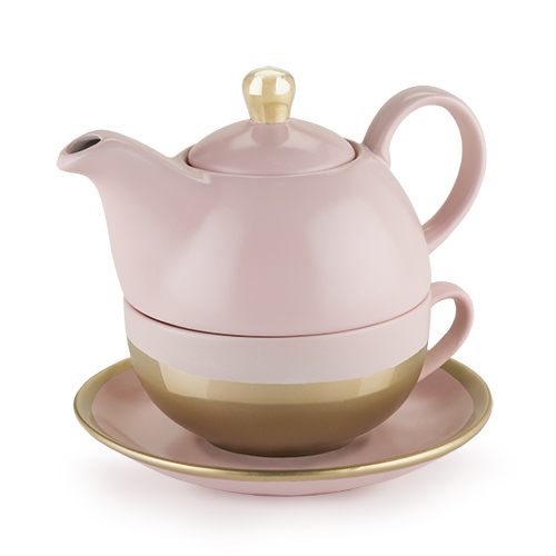 Pinky Up: Addison - Tea for One Set (Pink/Gold) image