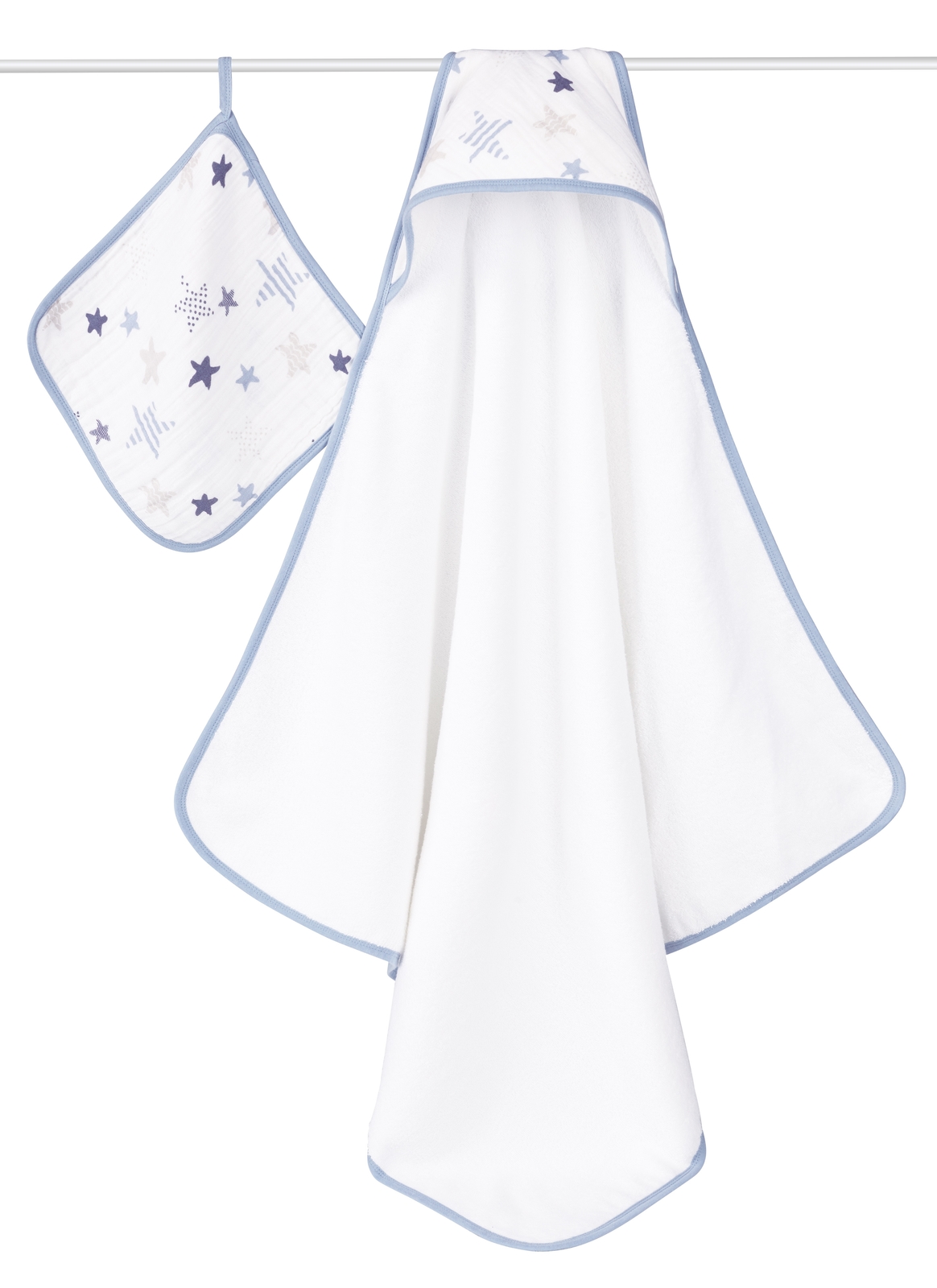 Aden + Anais: Muslin-Backed Hooded Towel Set - Rock Star image