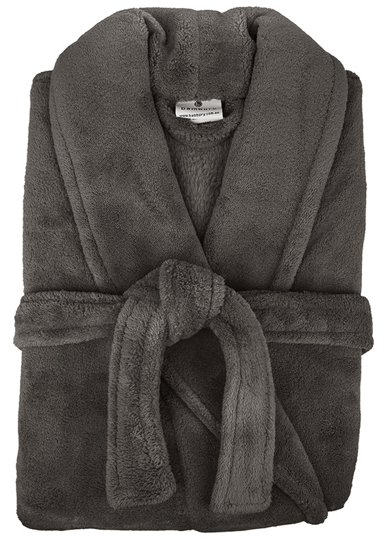 Bambury: Retreat Microplush Robe - Pewter M/L image