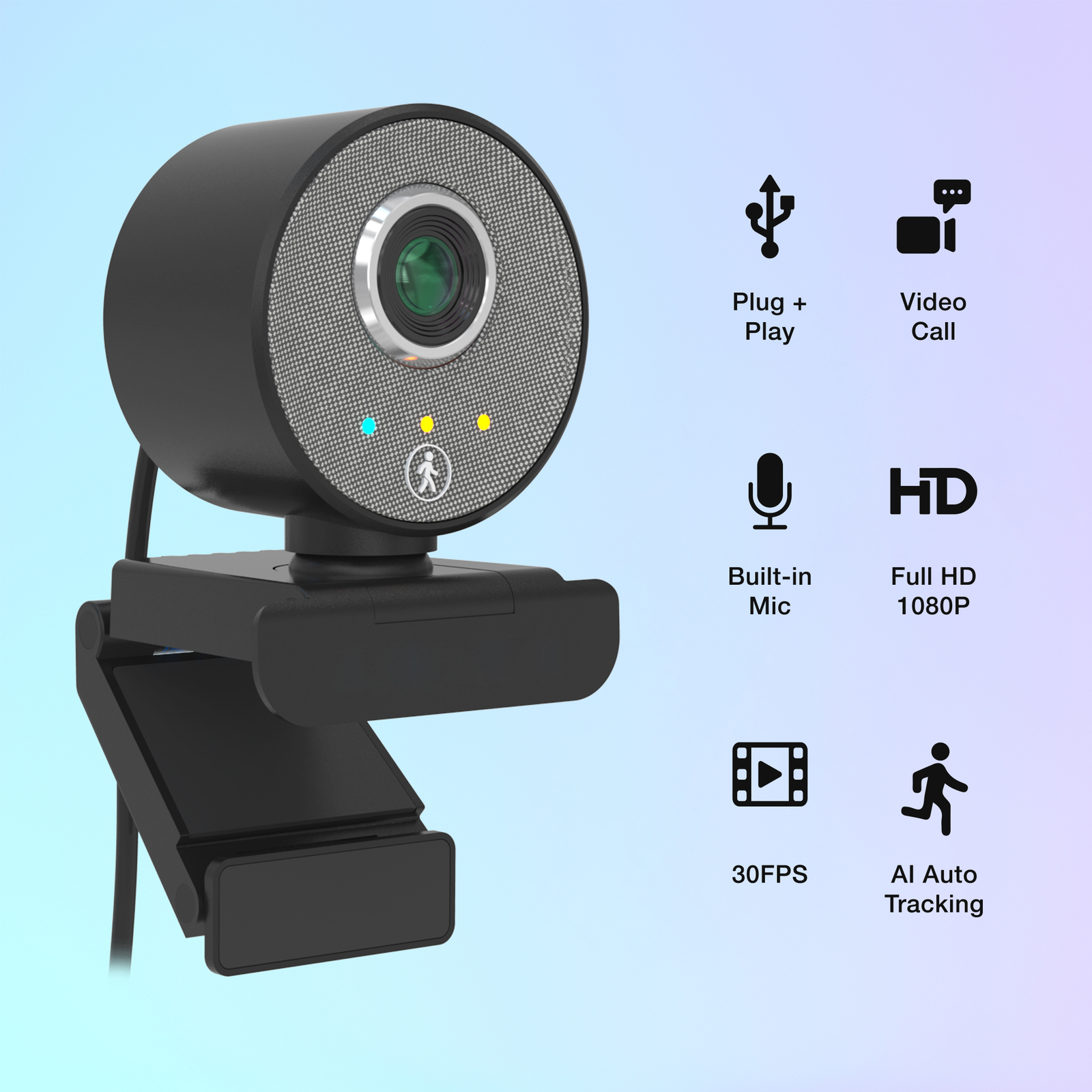 Gorilla 1080P Smart Motion Tracking Full HD Stream Webcam