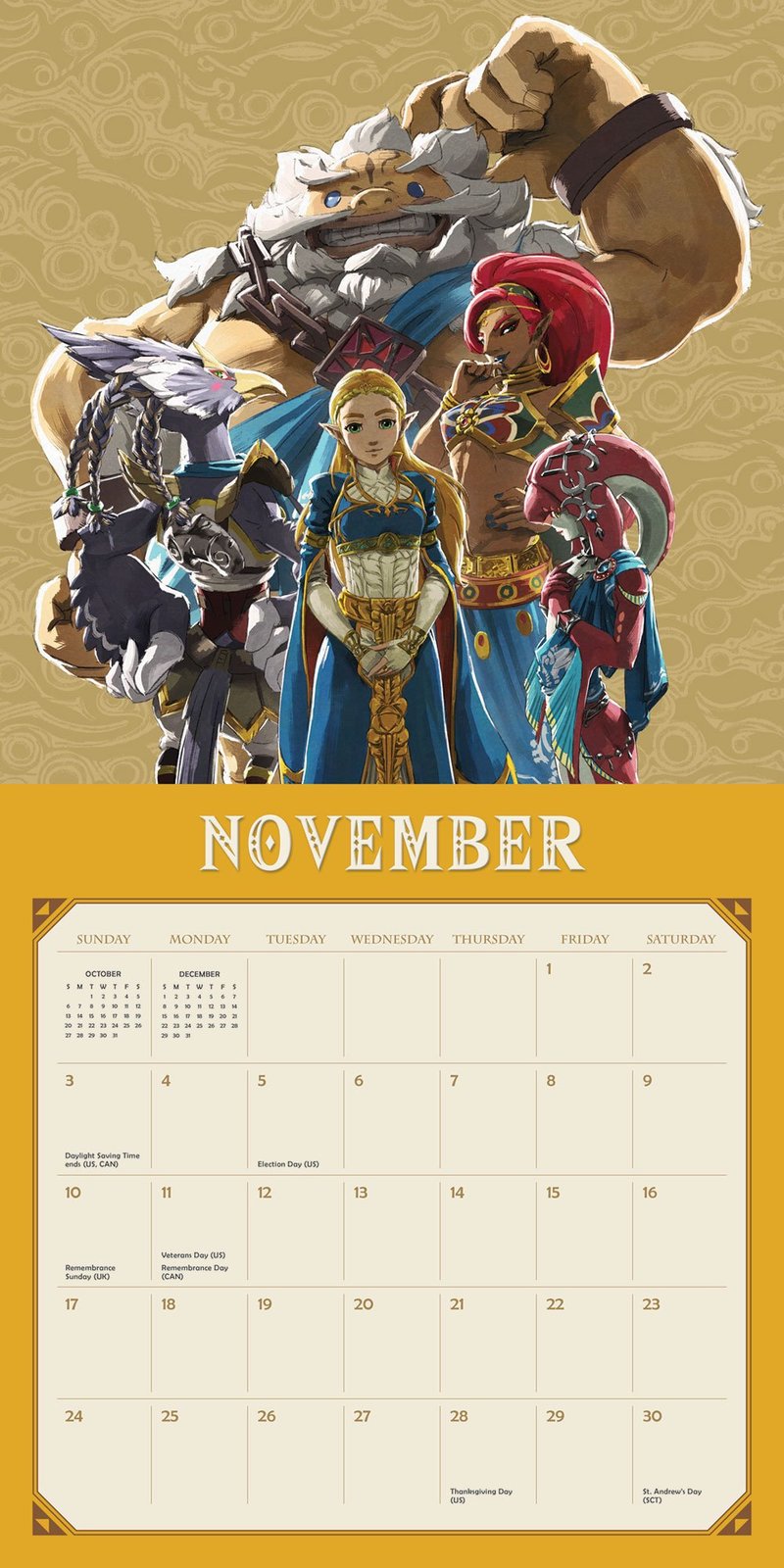 Legend of Zelda: Breath of the Wild 2019 Wall Calendar by Pokemon