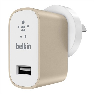 Belkin - 2.1A USB Metallic Wall Charger (Gold)