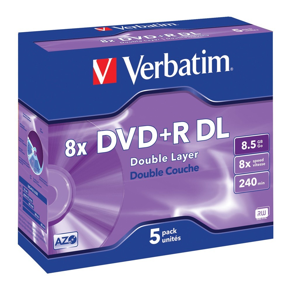 Verbatim DVD+R DL 8.5GB Jewel Case 8x (5 Pack)