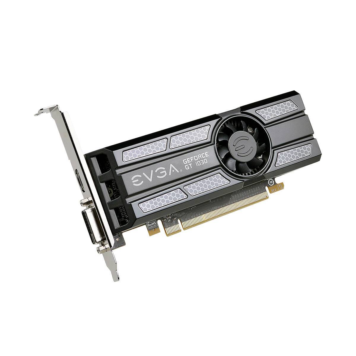 EVGA GeForce GT1030 2GB GDDR5 PCI-E 3.0 Video card , DVI+HDMI , Low Profile Support with Bracket image