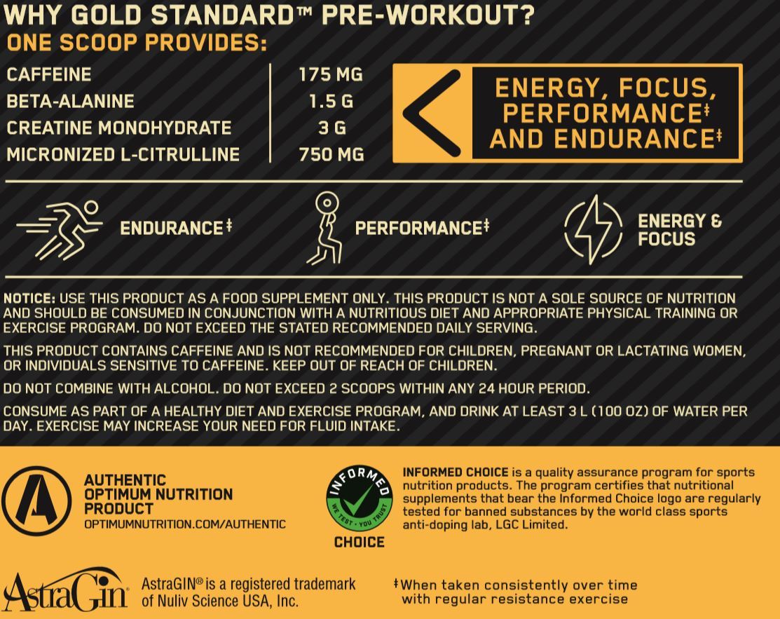 Optimum Nutrition Gold Standard Pre-Workout - Fruit Punch (300g/30 Servings) image
