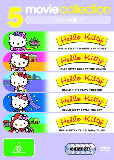 Hello Kitty-Becomes A Princess/Goes To The Movies/Plays Pretend/Saves The Day/Tells Fairytales (5 Disc Set) on DVD image