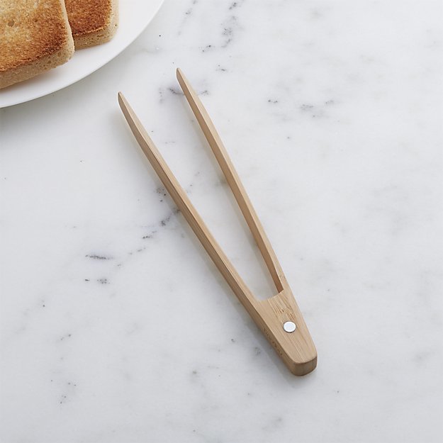 Bamboo Toast Tongs With Magnet image