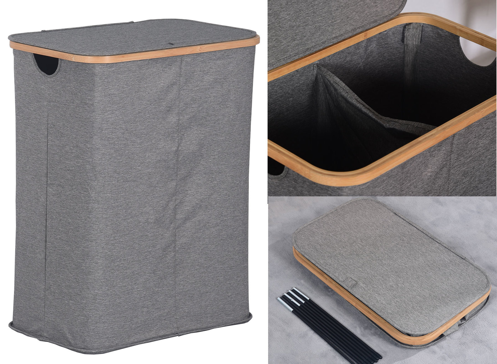 Bamboo Double Laundry Hamper at Mighty Ape NZ