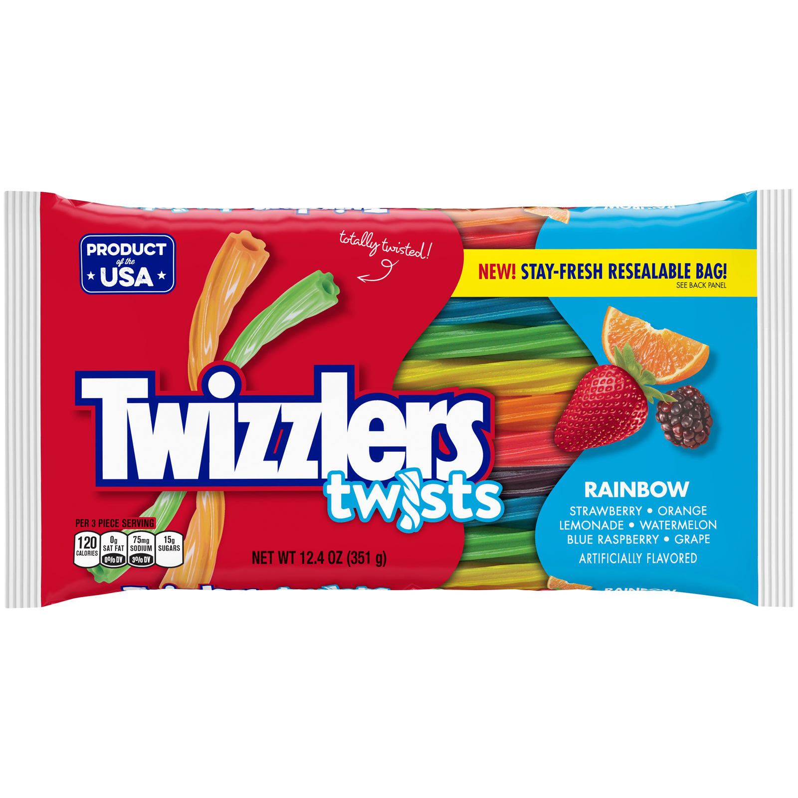 Twizzlers Big Bag Rainbow Twists - 352g