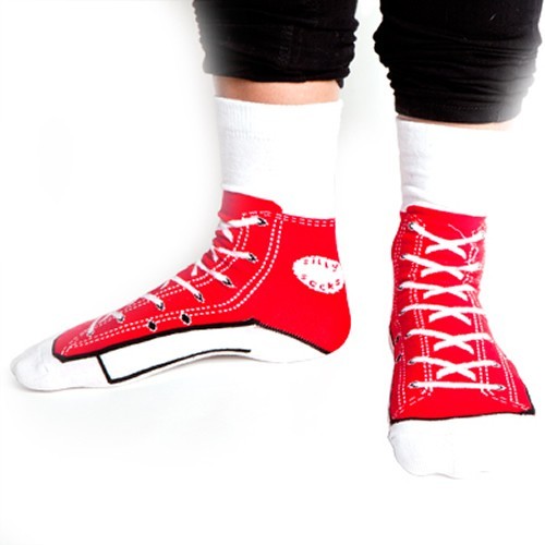 Silly Socks - Red Sneakers