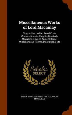 Miscellaneous Works of Lord Macaulay image