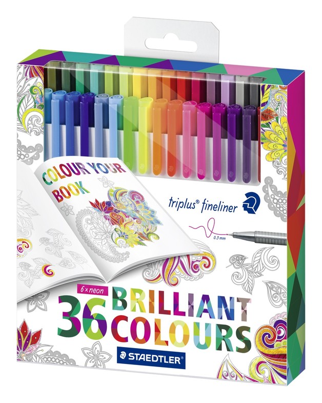 Staedtler Triplus Fineliner Assorted Colours Pkt36