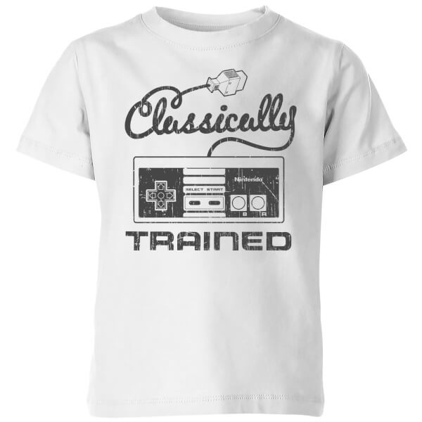 Nintendo Retro Classically Trained Kids' T-Shirt - White - 9-10 Years image
