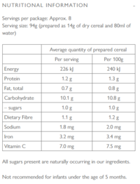 bellamy's organic porridge