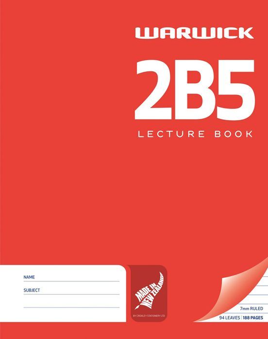 Warwick 2B5 94lf 7mm Ruled Lecture Book image