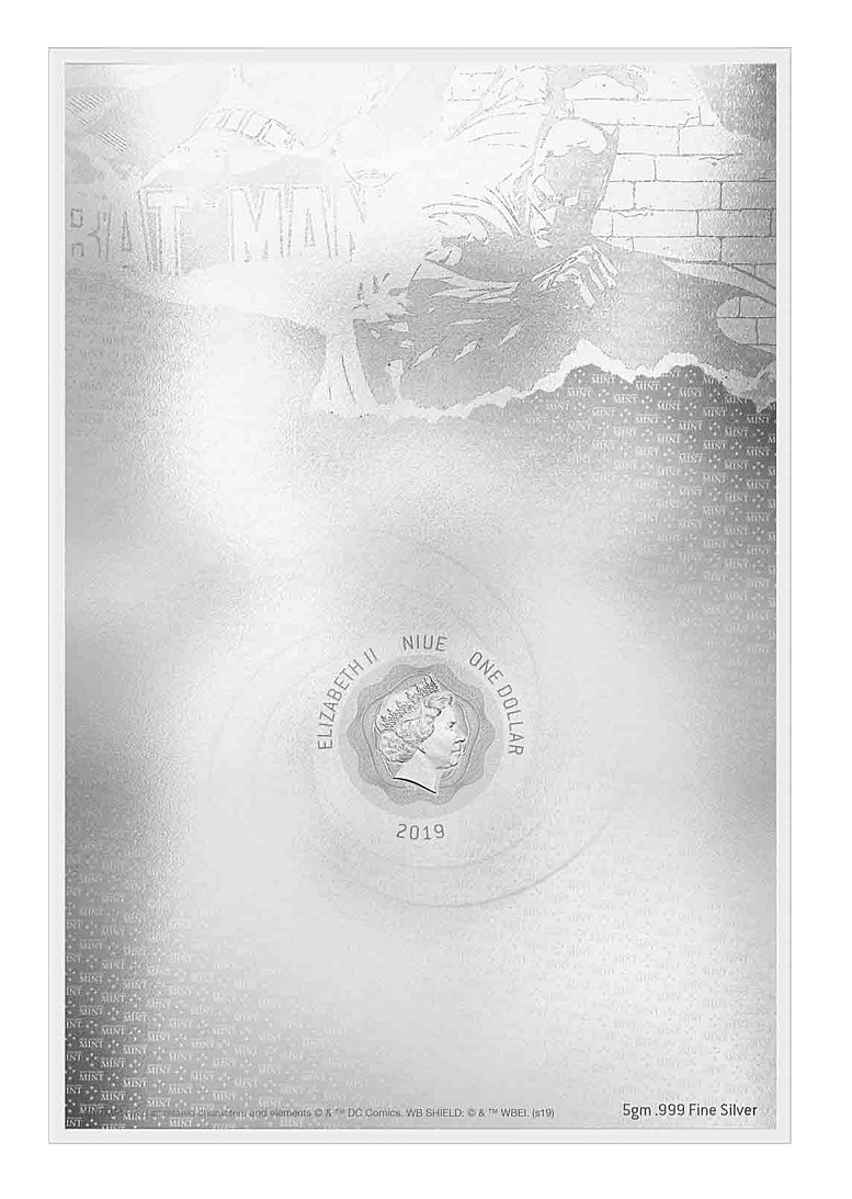 NZ Mint: Batman - Silver Coin Note - 80th Anniversary (5g Silver) image