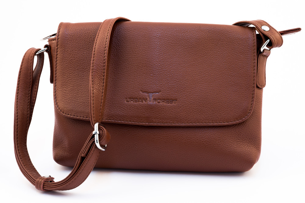 Urban Forest: Rosa Small Leather Handbag - Redwood image