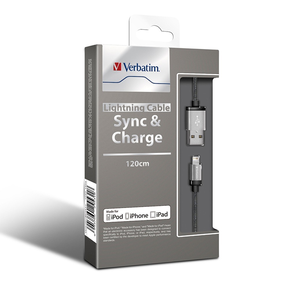 Verbatim Metallic Charge & Sync Lightning Cable - Silver image