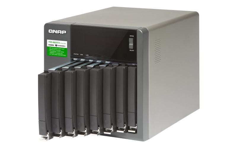 QNAP TVS-882ST3-i7-16G NAS,2.5"x8BAY(NO DISK),16GB,I7-6700HQ,T3(2),10GBASE-T(2),TWR,2YR image