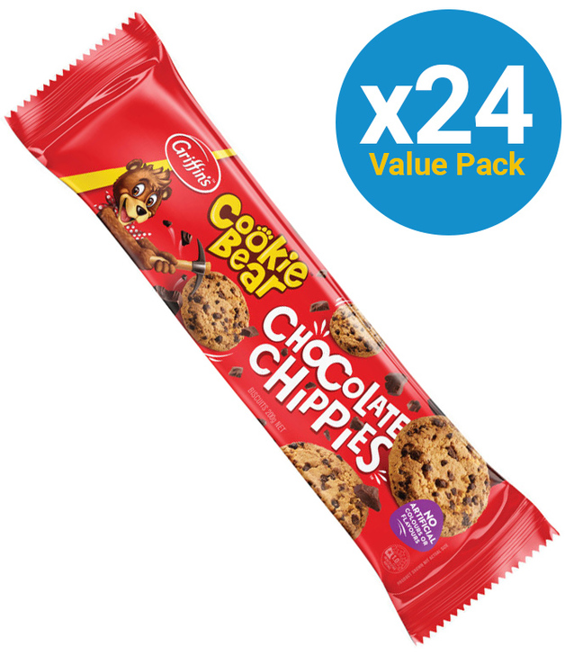 Griffins Cookie Bear Chocolate Chippies 200g (24 Pack) at Mighty Ape NZ