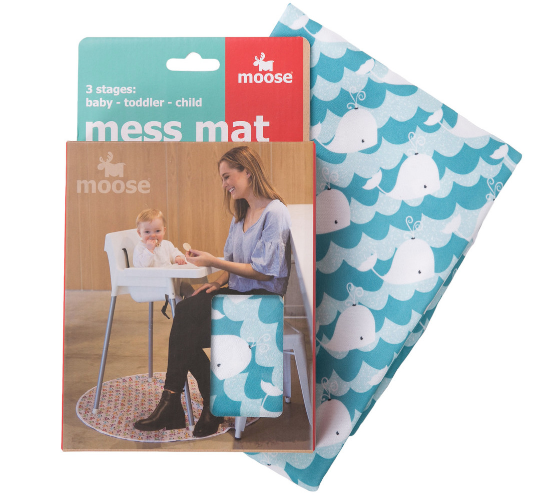 Buy Moose Baby Mess Mat Whales at Mighty Ape Australia