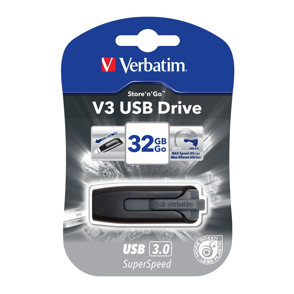 Verbatim Store'n'Go V3 USB 3.0 Drive - 32GB (Grey) image