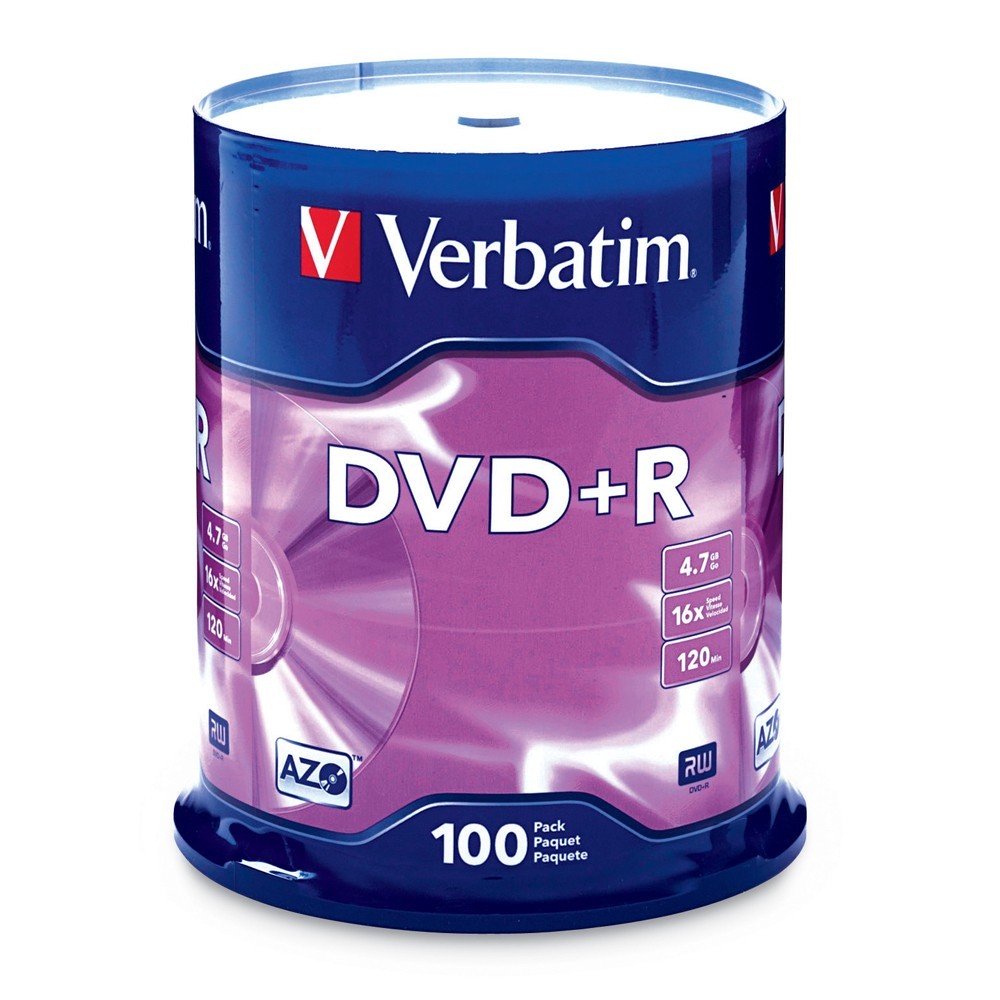 Verbatim DVD+R 4.7GB Spindle 16x (100 Pack) image