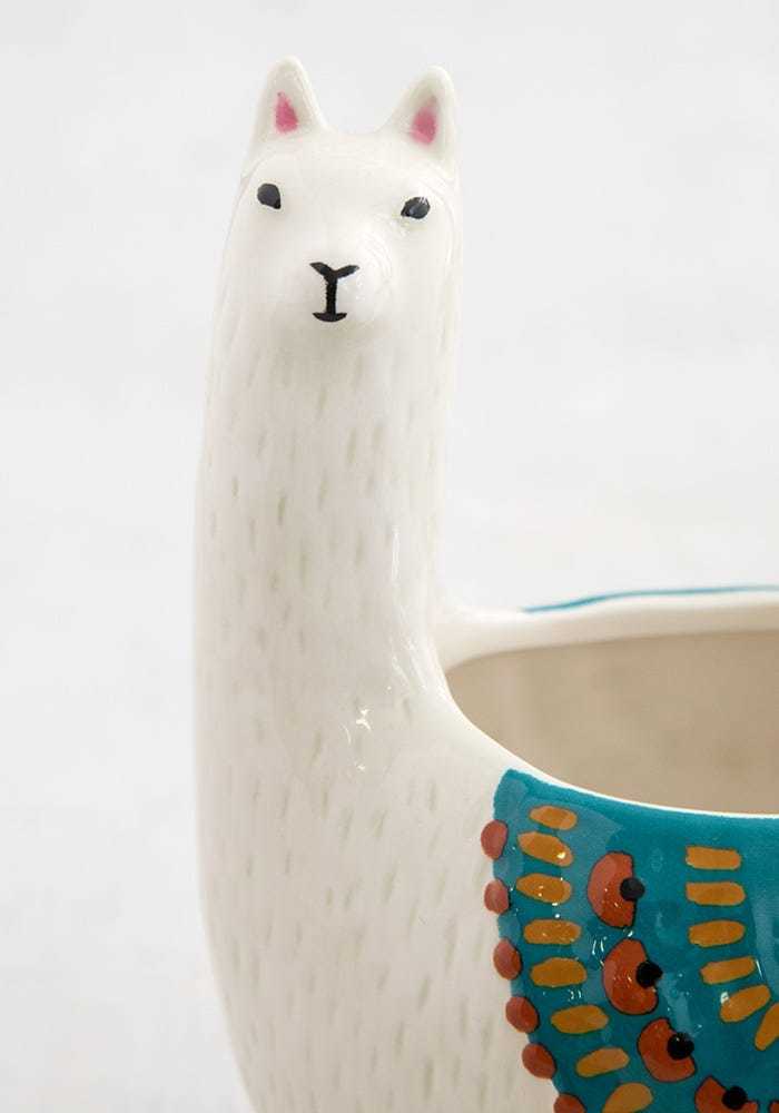 Natural Life Planter Cream Llama at Mighty Ape NZ