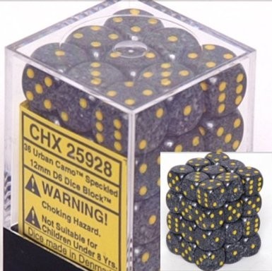 Chessex Speckled 12mm D6 Dice Block: Urban Camo