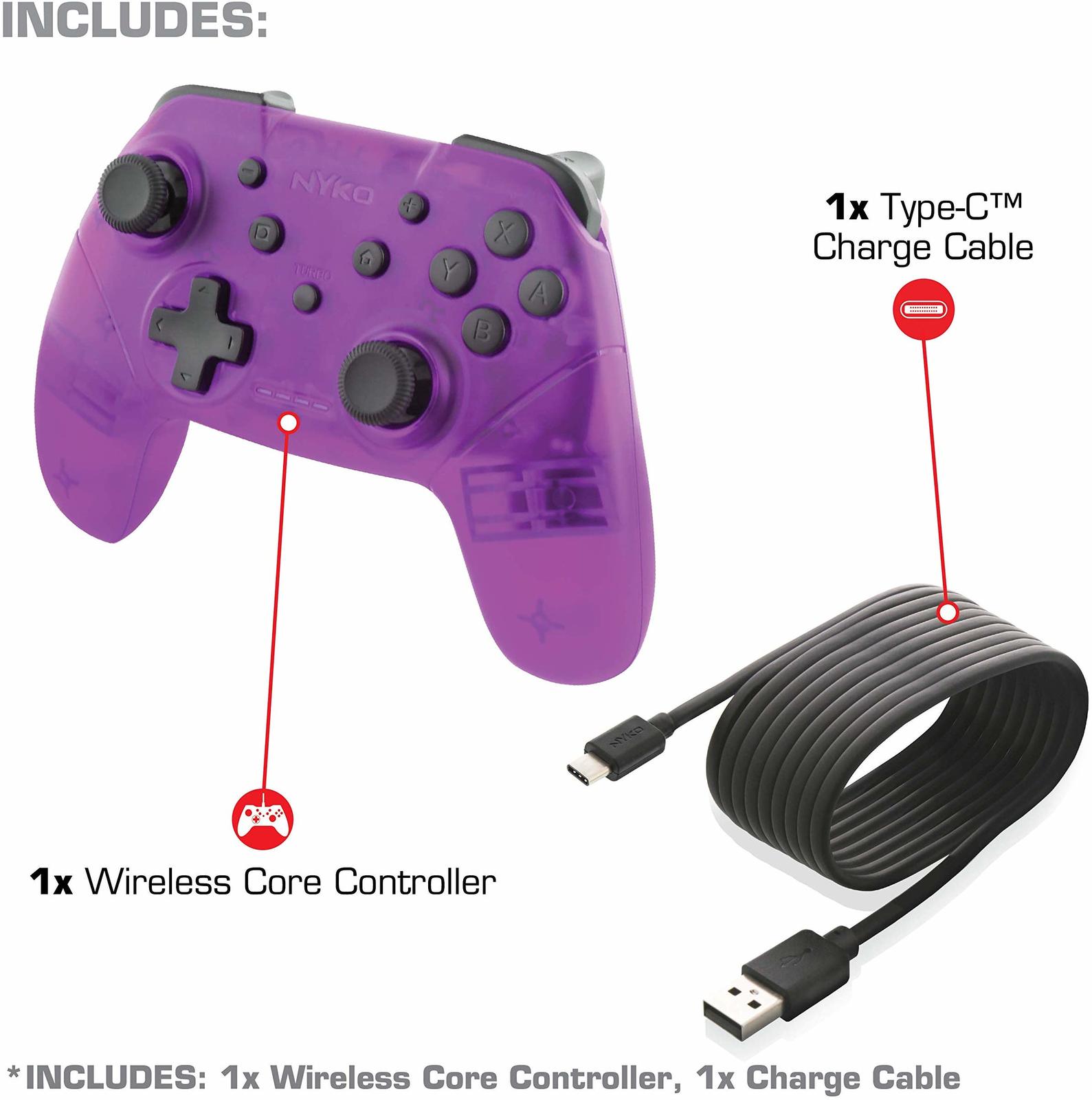 Nyko Switch Wireless Core Controller (Purple) on Switch