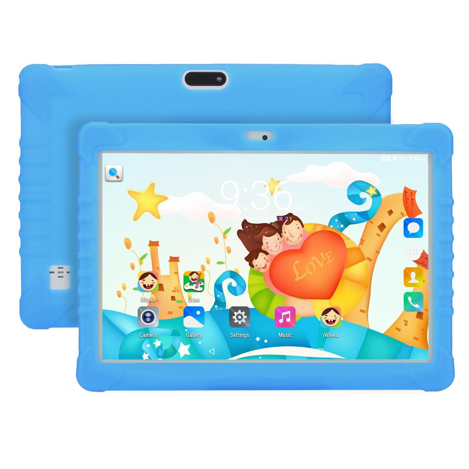 Ape Basics: 10.1 Quadcore Kids Android Tablet & Case - Blue image