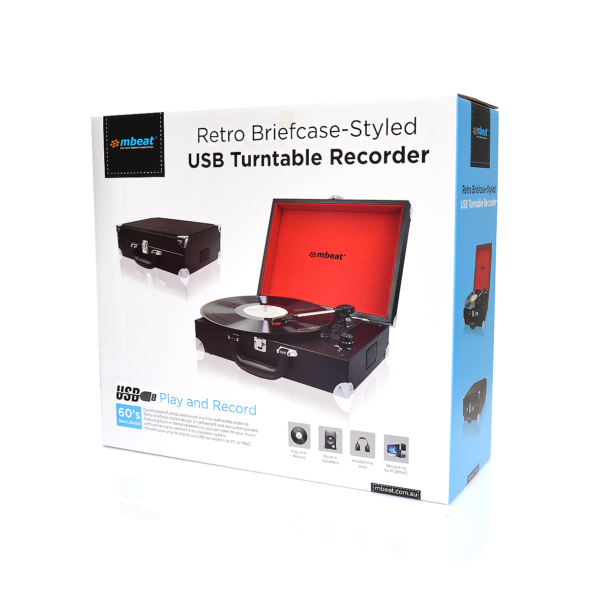 mBeat Retro Briefcase USB Turntable image