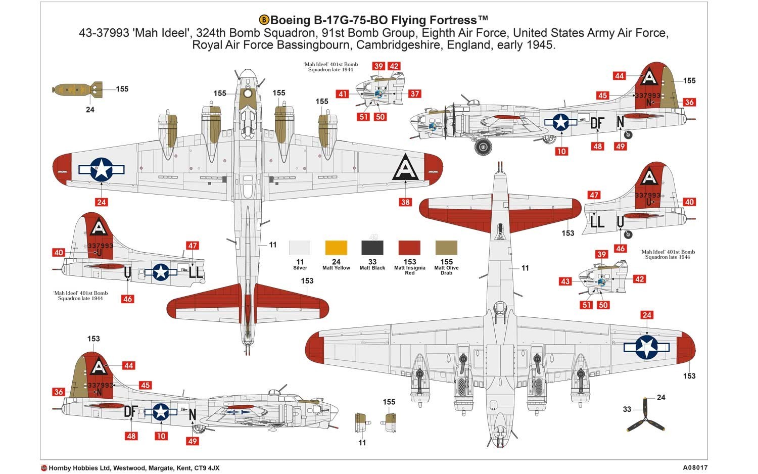 Airfix 1:72 Boeing B-17G Flying Fortress - Model Kit image